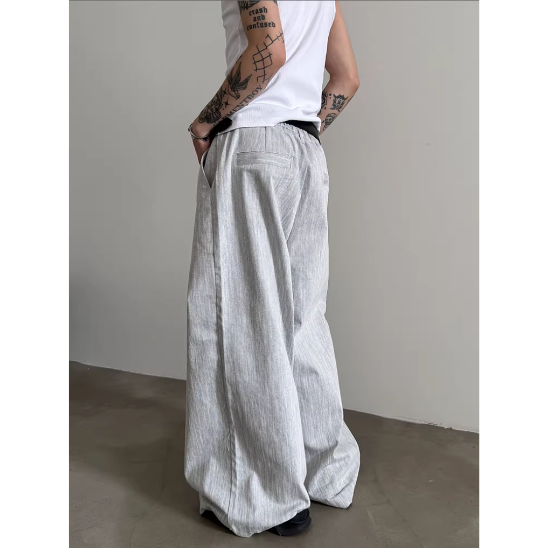 リネンミックス ワイドタックパンツ / 2color | ness.