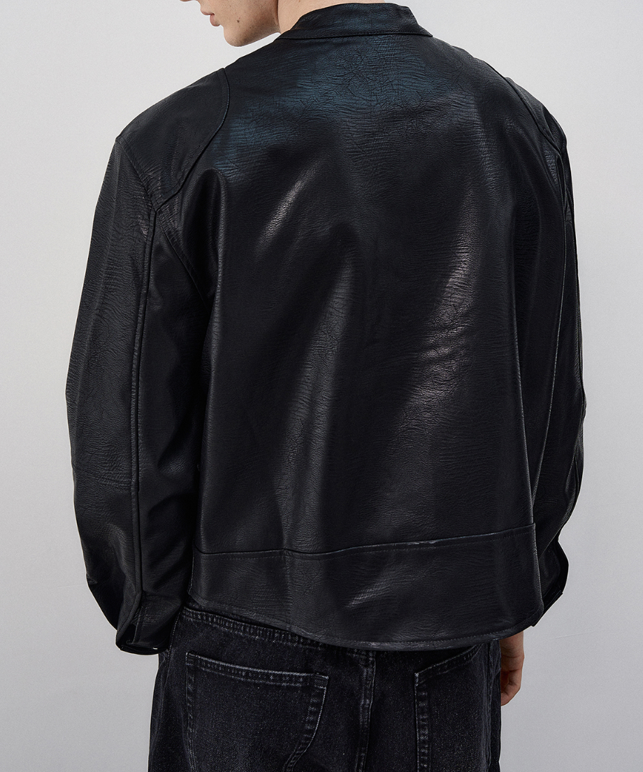 スタンドカラー レザージャケット | ness.