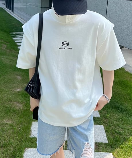 ショルダーパット デザインTシャツ / 2color