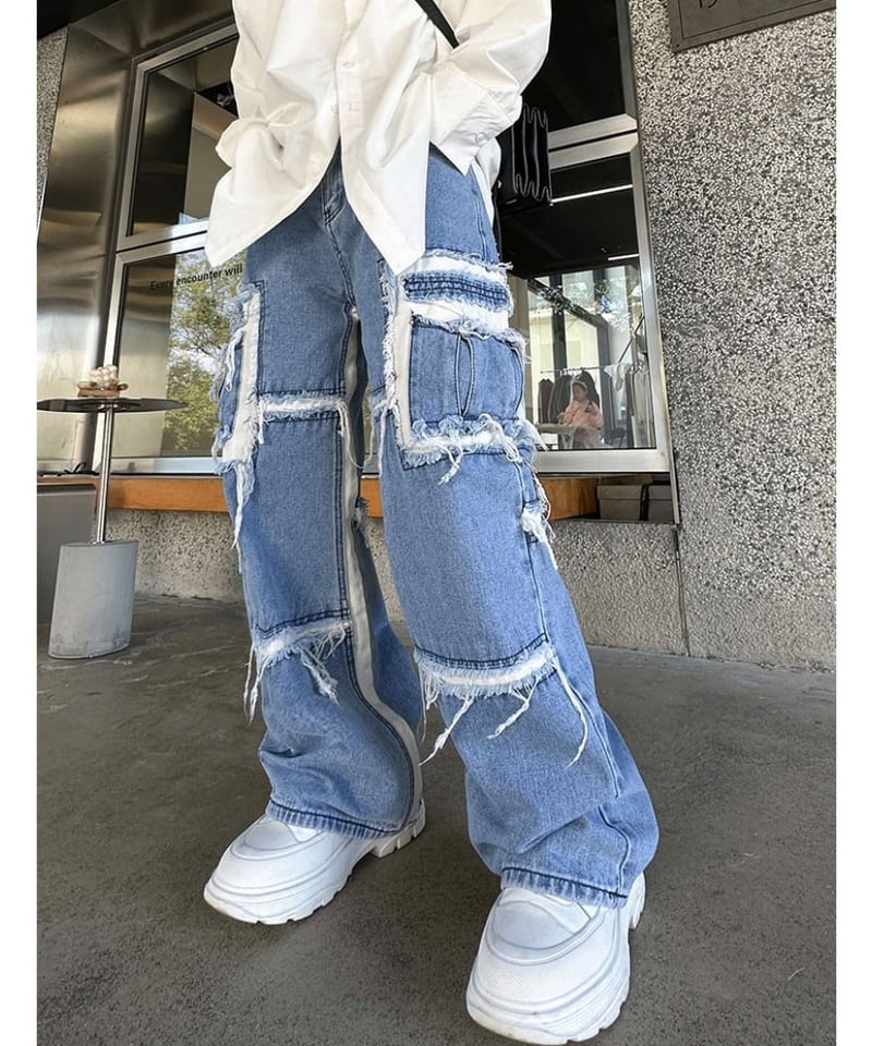 クレイジーパターン ルーズデニムパンツ / 2color | ness.