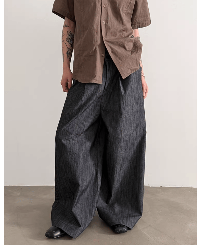 古着 リネンスラックス タックパンツ 極太 ワイドパンツ ストリート 古着 リネンスラックス タックパンツ 極太 ワイドパンツ ストリート