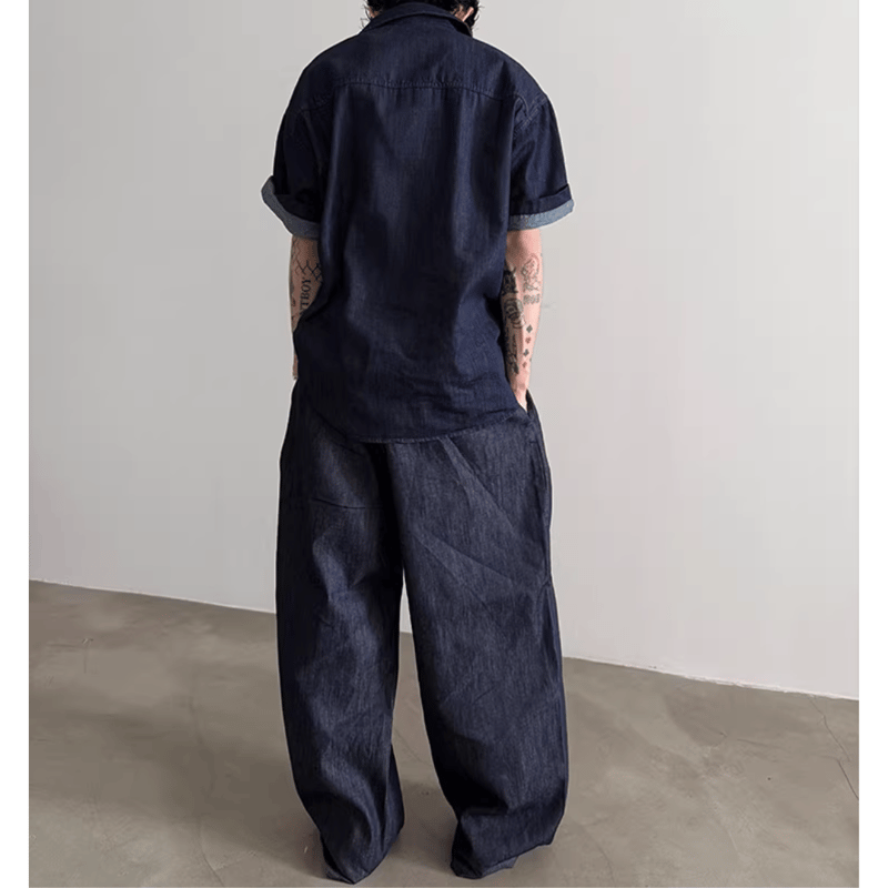 あ*ら様 23AW【新品】☆CALEE：ドロップショルダー　デニムシャツ　インデ 23AW【新品】☆CALEE：ドロップショルダー デニムシャツ