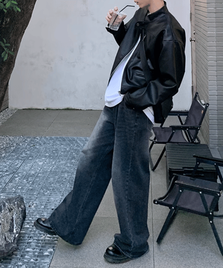 リラクシー ワイドストレートデニムパンツ / 3color