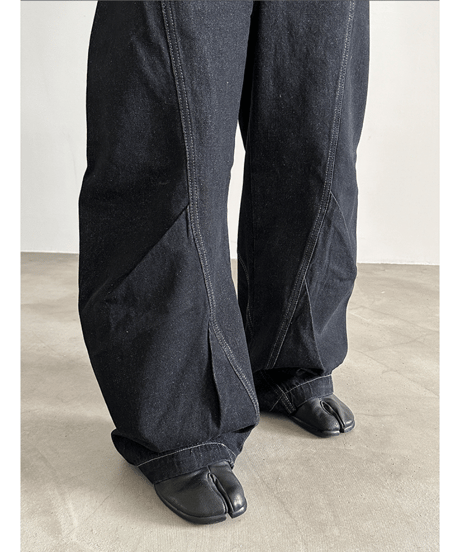 ワイドシルエット バルーンデザインデニムパンツ