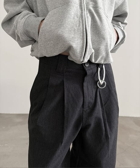 コットンシルク タックワイドパンツ / 2color