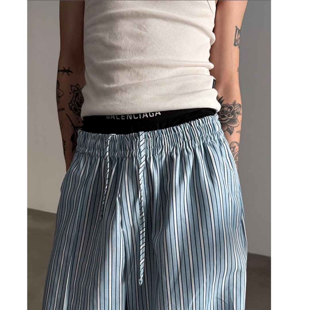 CULLNI サテンストライプワイドパンツ GIRL｜ストライプサテンワイドパンツ【洗える】 | Rakuten