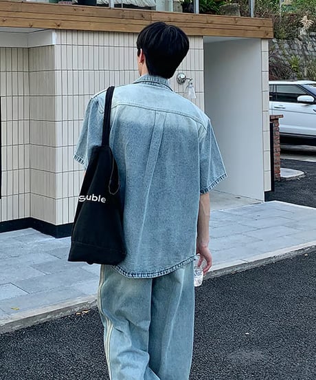 ショルダーライン 半袖 デニムシャツ / shirt only