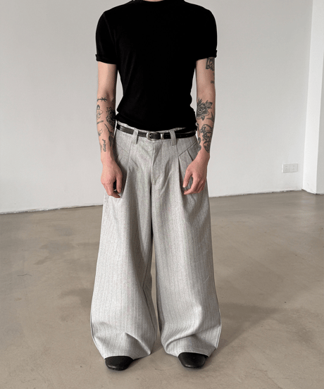 ウールブレンドタイトフィットハーフスリーブTシャツ / 3color