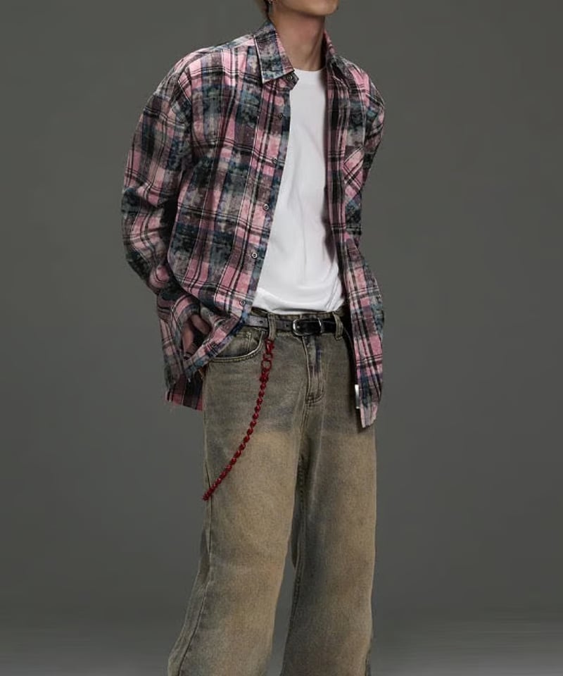 グランジウォッシュ チェックシャツ | ness.