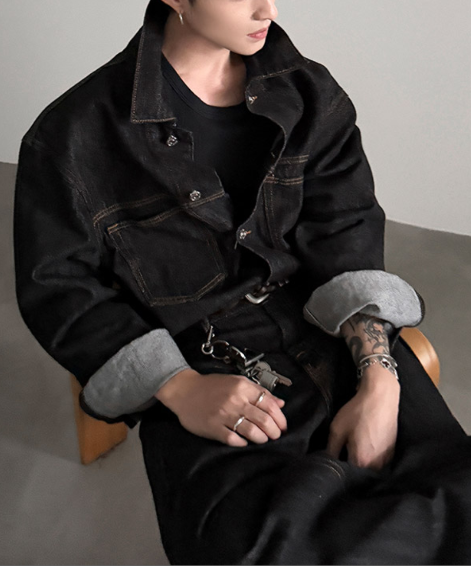 ワイド ブラックデニムジャケット | ness.