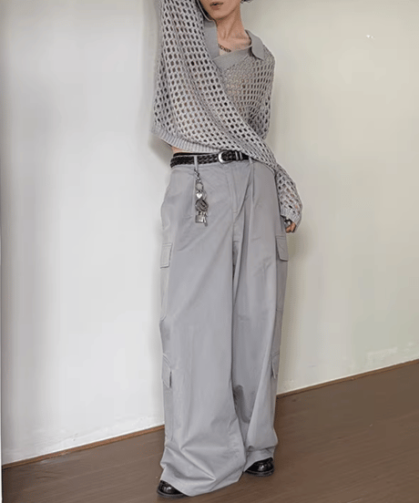 オープンメッシュ ポロニットプルオーバー / 2color