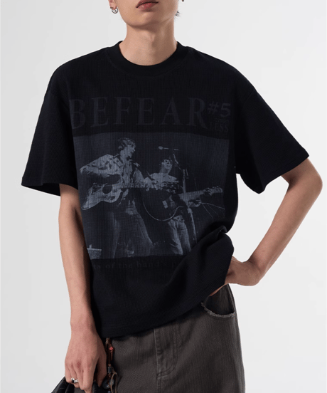 ヴィンテージグラフィック ワッフルTシャツ / 2color