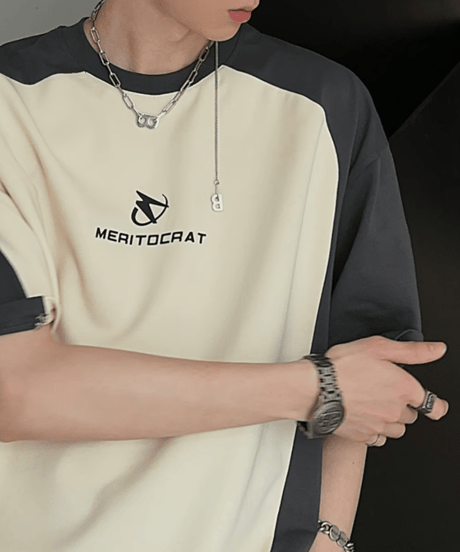 バイカラー ルーズシルエットTシャツ