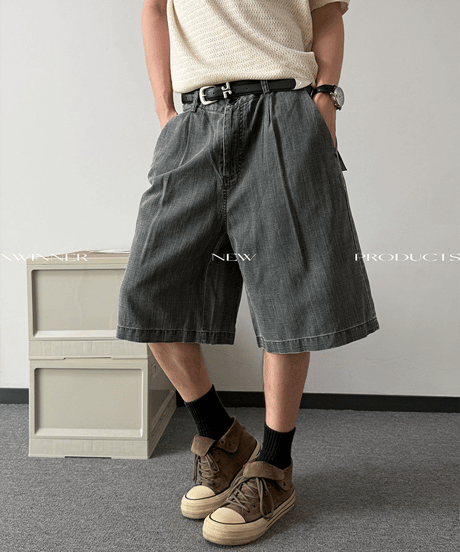 テンセルリネン ミニマルルーズショートパンツ / 2color