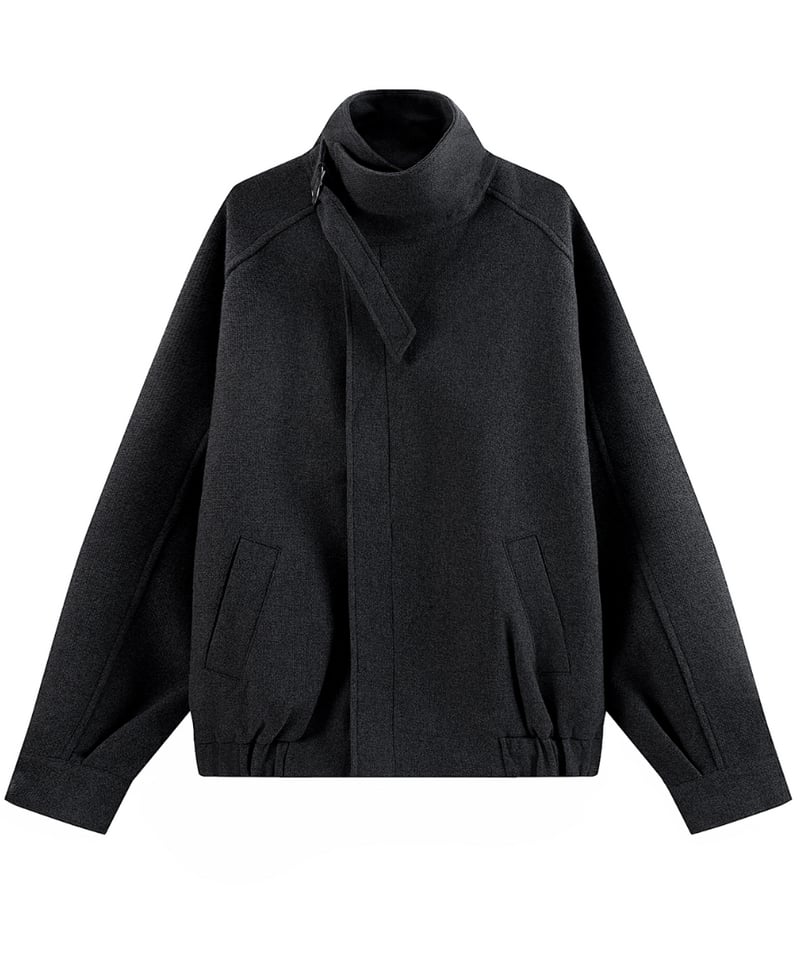 クルニ　ウールスタンドショートブルゾン　ジャケット　ベスト　ブラック SINSS ブルゾン アウター Tweed short blouson / ツイードショート