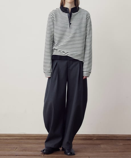 ヘンリーネック ロングスリーブカットソー / 2color