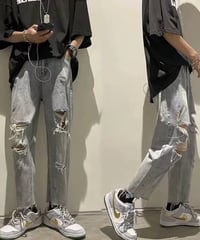 スラッシュダメージ デニムパンツ