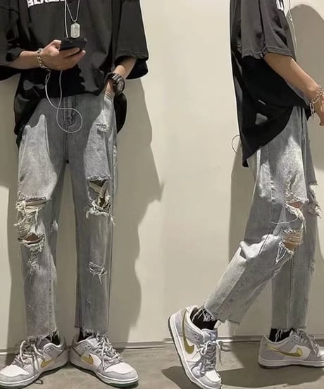 スラッシュダメージ デニムパンツ