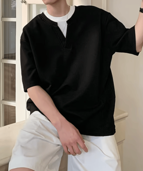 リラックスフィット スキッパー Tシャツ / 2color