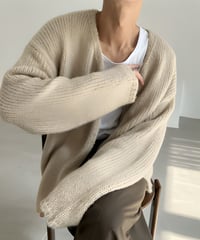 ミドルゲージ リラックスフィット Vネックニットカーディガン / 3color