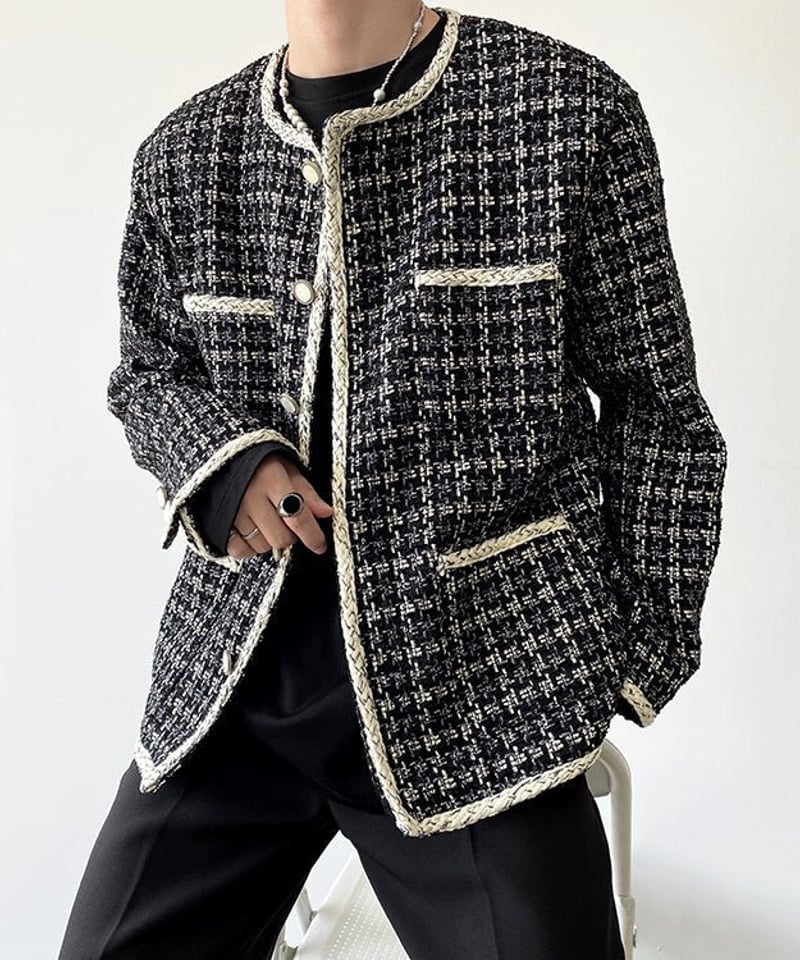 ノーカラー ツイードジャケット | ness.