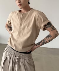ルーズヘンリーネックTシャツ / 2color