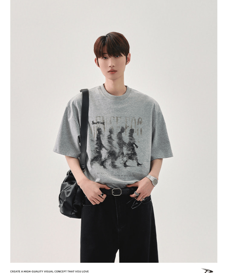 オーバーサイズ グラフィックプリント 半袖 Tシャツ  / 4color