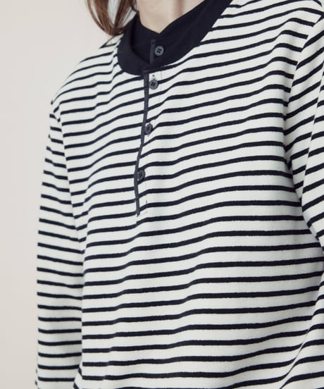 ヘンリーネック ロングスリーブカットソー / 2color