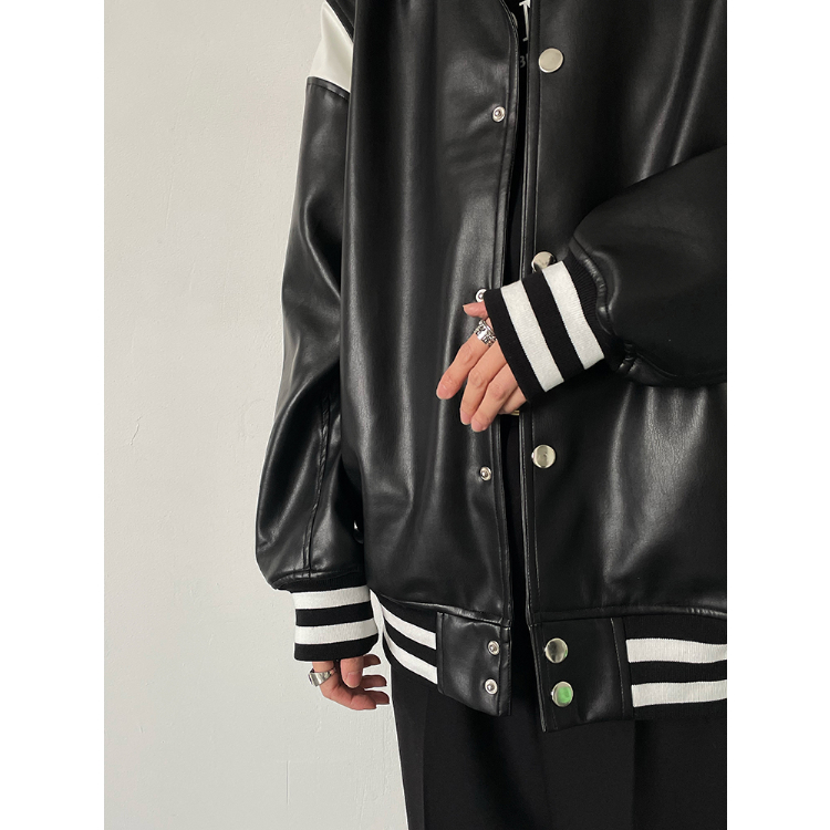 Time is on 黒 レザー　スタジアムジャンバー 楽天市場】タイムセール SALE 在庫処分セール スタジャン メンズ バイ