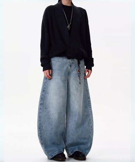 バルーンシルエット ワイドデニムパンツ