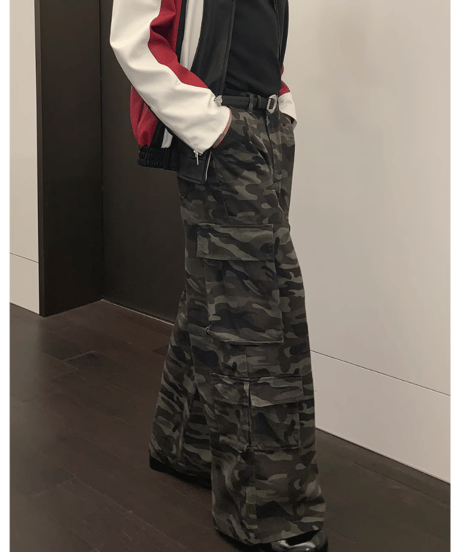 カモフラージュ ワイドカーゴパンツ