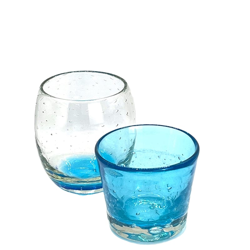 琉球ガラス工房晴天 底色気泡タルコップ 水色 | BLRE:ViO