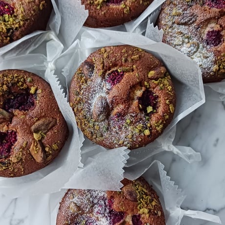 MUFFIN&TARTE "ルバーブとフランボワーズのジャムマフィンとジャムタルト
