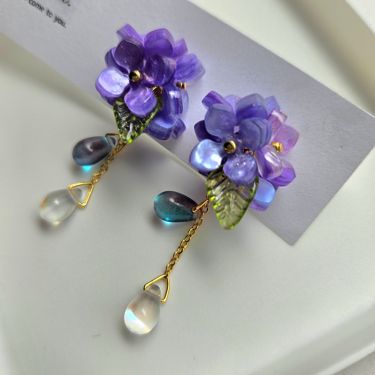 雫雨の紫陽花k16gpピアス(イヤリング) | la flore(ラ・フローラ)花の