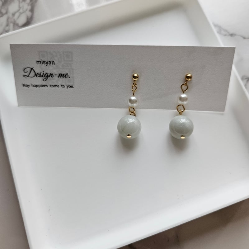 本翡翠のパールピアス(イヤリング) | la flore(ラ・フローラ)花の女神