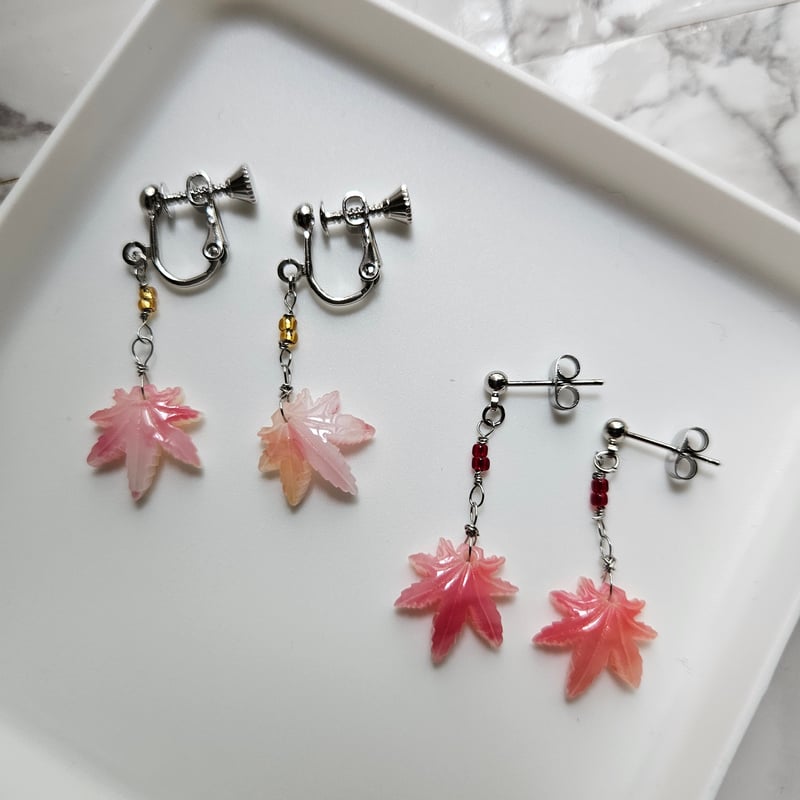 紅葉ピアス(イヤリング) | la flore(ラ・フローラ)花の女神が通う店