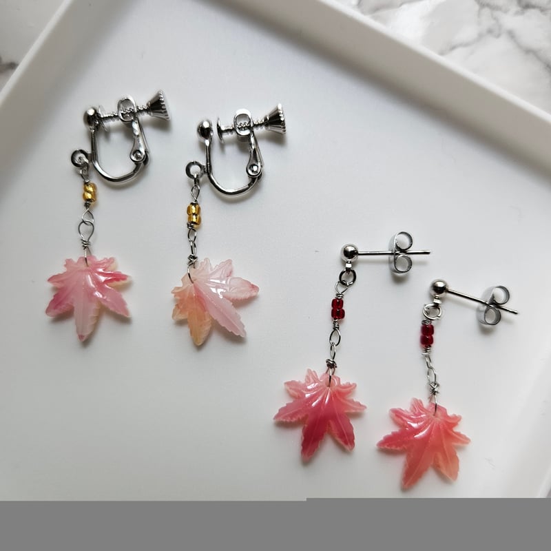 紅葉ピアス(イヤリング) | la flore(ラ・フローラ)花の女神が通う店