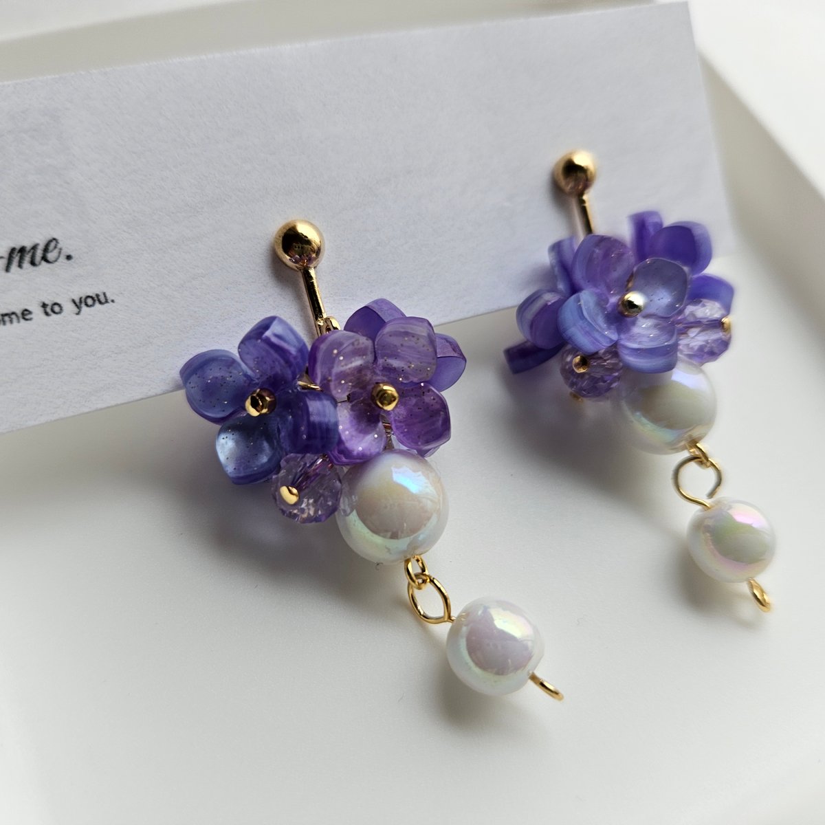 109＊ビオラ×紫陽花 ピアス/イヤリング ビオラのピアス・イヤリング