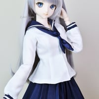 セーラーカラーブラウスの型紙【58cmソフビM】　Sailor Collar Blouse PDF Sewing Pattern for 58cm M dolls (1/3 scale)
