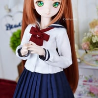 セーラーカラーブラウスの型紙【40cmソフビ】　Sailor Collar Blouse PDF Sewing Pattern for 40 cm dolls (1/4 scale)
