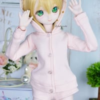 ボタンパーカーセットの型紙【40,45cmソフビ】　Button Hoodie Set PDF Sewing Pattern for 40 & 45cm dolls (1/4 scale)