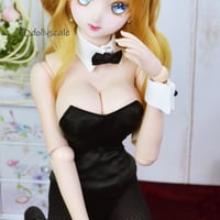 バニースーツの型紙【58cmソフビL寄】Bunny suit PDF Sewing Pattern for 58cm M & L gathered breasts dolls (1/3 scale)
