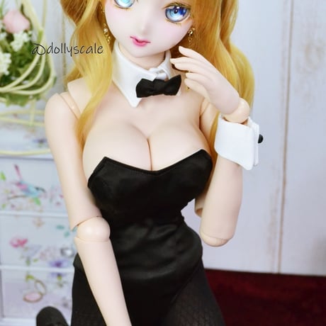バニースーツの型紙【58cmソフビL寄】Bunny suit PDF Sewing Pattern for 58cm M & L gathered breasts dolls (1/3 scale)