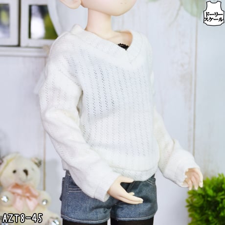 Vネックドロップショルダーの型紙【40,45cmソフビ】　V-neck drop shoulder PDF Sewing Pattern for 40 & 45cm dolls (1/4 scale)