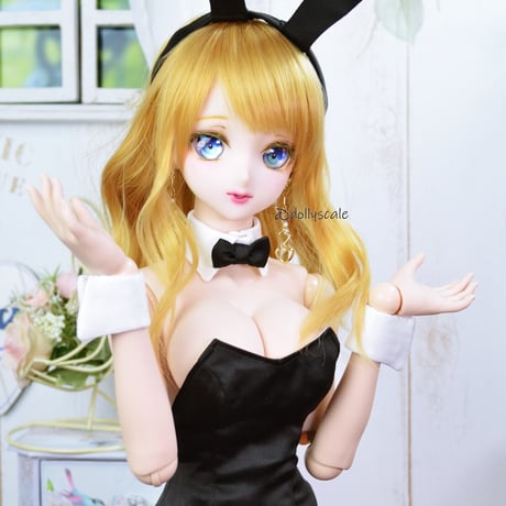 バニースーツの型紙【58cmソフビL寄】Bunny suit PDF Sewing Pattern for 58cm M & L gathered breasts dolls (1/3 scale)