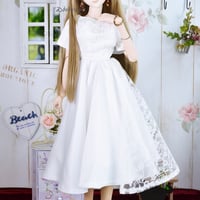 ケープスリーブアシメワンピースの型紙【58cmL】CapeSleeveAsymmetricalDress PDF Sewing Pattern for 58cmL dolls(1/3 scale