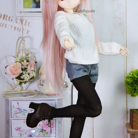Vネックドロップショルダーの型紙【40,45cmソフビ】　V-neck drop shoulder PDF Sewing Pattern for 40 & 45cm dolls (1/4 scale)