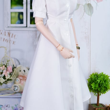 フラットカラーシャツワンピースの型紙【58cmL】Flat Collar Shirt Dress PDF Sewing Pattern for 58cmL dolls(1/3 scale)
