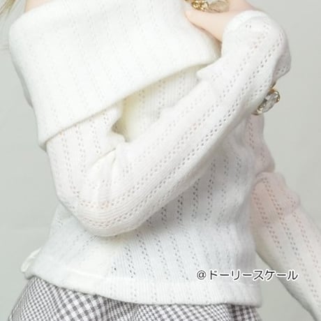 オフショルダーカットソーの型紙【58cmソフビ】　Off-the-shoulder cut-saw PDF Sewing Pattern for 58cm dolls (1/3 scale)