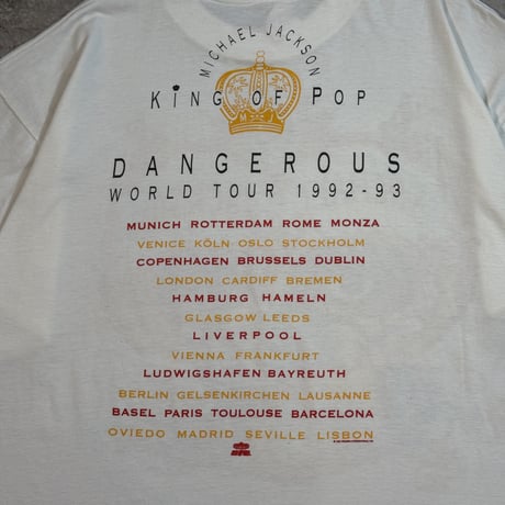 MICHAEL JACKSON "DANGEROUS WORLD TOUR 1992-93" BRIGHT GREEN X-LARGE NO.1988